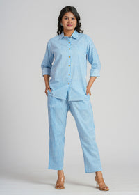 Blue Striped Cotton Co-Ord set