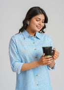 Blue Striped Cotton Co-Ord set