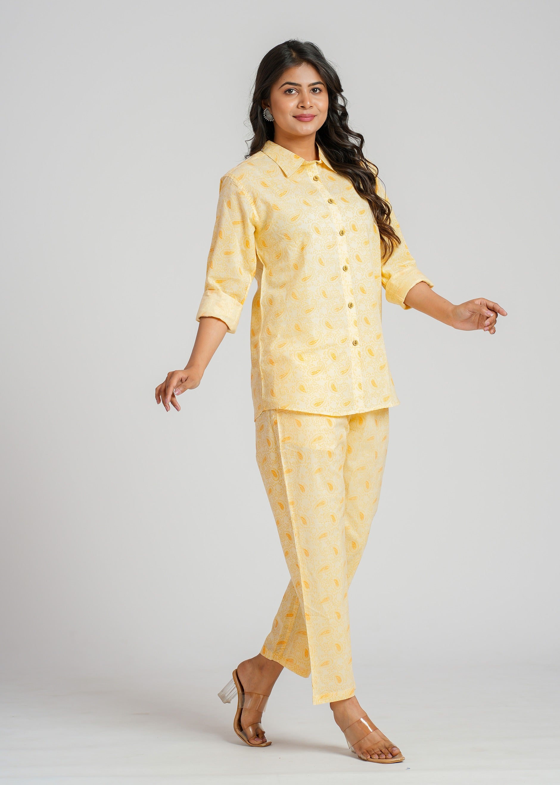 Yellow Paisley Printed Co-Ord Set