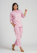 Pink Pineapple Printed Cotton Co-Ord set