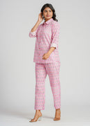 Pink Pineapple Printed Cotton Co-Ord set