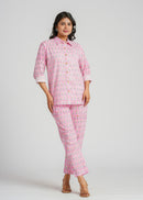 Pink Pineapple Printed Cotton Co-Ord set