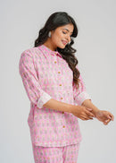 Pink Pineapple Printed Cotton Co-Ord set
