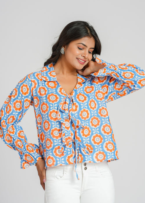 Women’s Cotton Block Printed Short Top