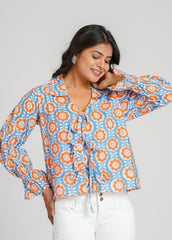 Summer Block Printed Short Top