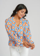 Women’s Cotton Block Printed Short Top