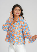 Women’s Cotton Block Printed Short Top
