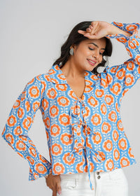 Women’s Cotton Block Printed Short Top