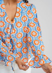 Summer Block Printed Short Top