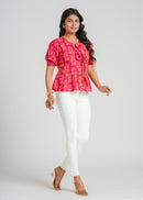 Block Printed Cotton Short Top