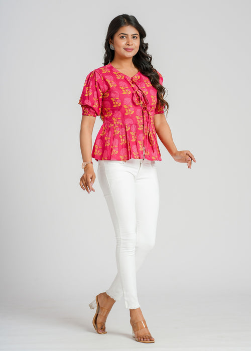 Block Printed Cotton Short Top