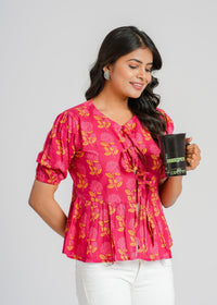 Block Printed Cotton Short Top