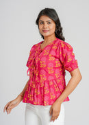 Block Printed Cotton Short Top