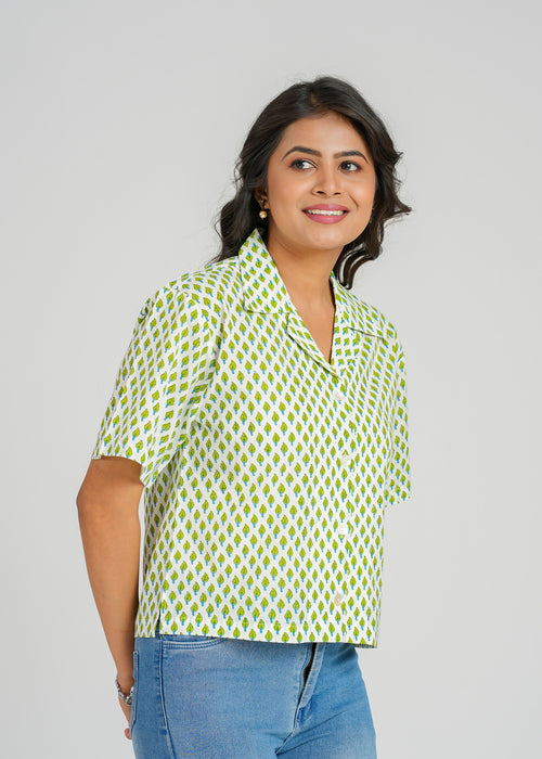 Mint Meadow Cotton Crop Top