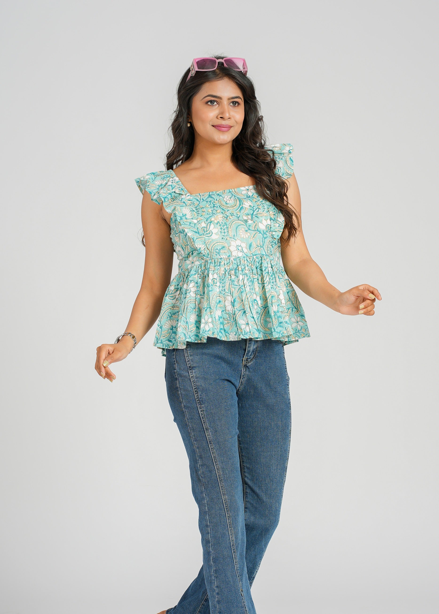 Block Printed Cotton Short Top