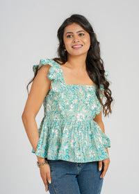 Block Printed Cotton Short Top