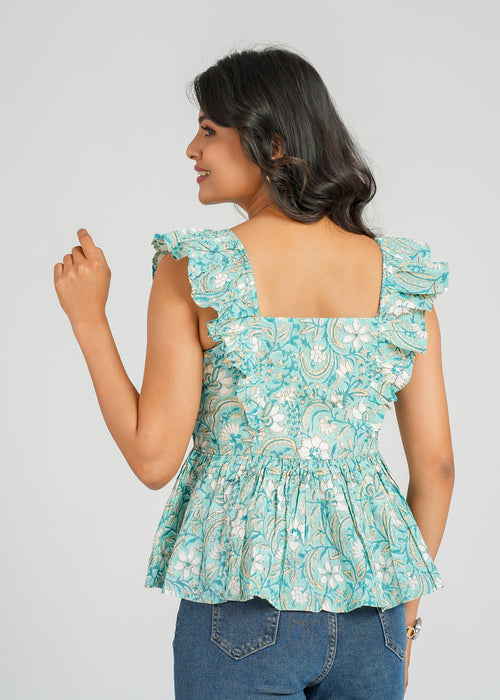 Block Printed Cotton Short Top