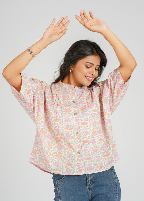 Block Printed Cotton Short Top