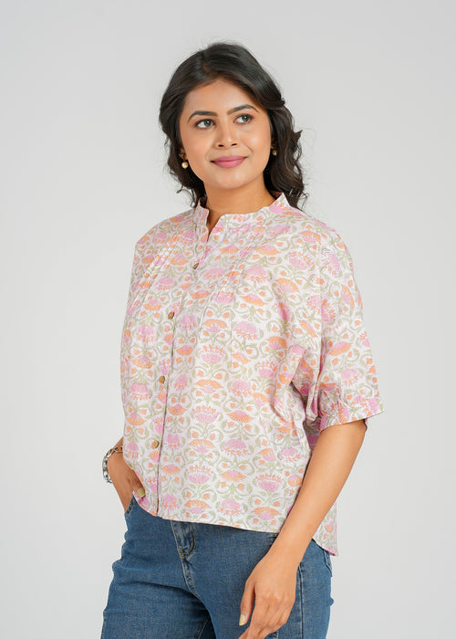 Block Printed Cotton Short Top
