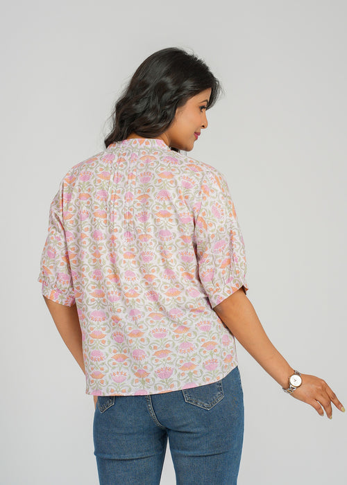 Block Printed Cotton Short Top