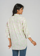 Block Printed Cotton Women's Shirt