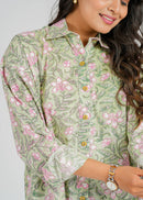 Block Printed Cotton Women's Shirt