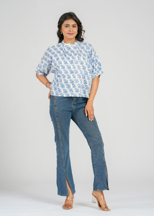 Block Printed Cotton Short Top