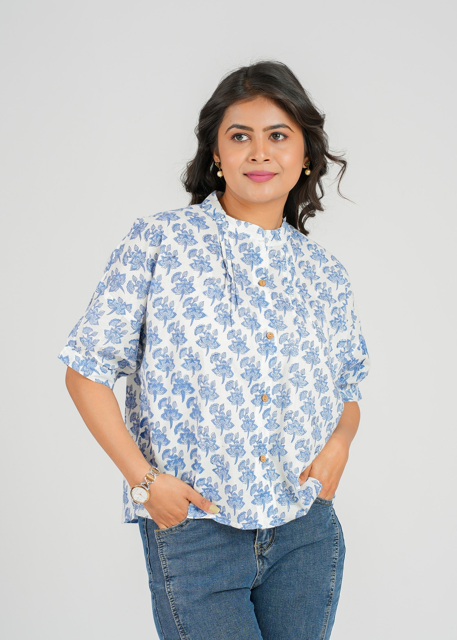 Block Printed Cotton Short Top