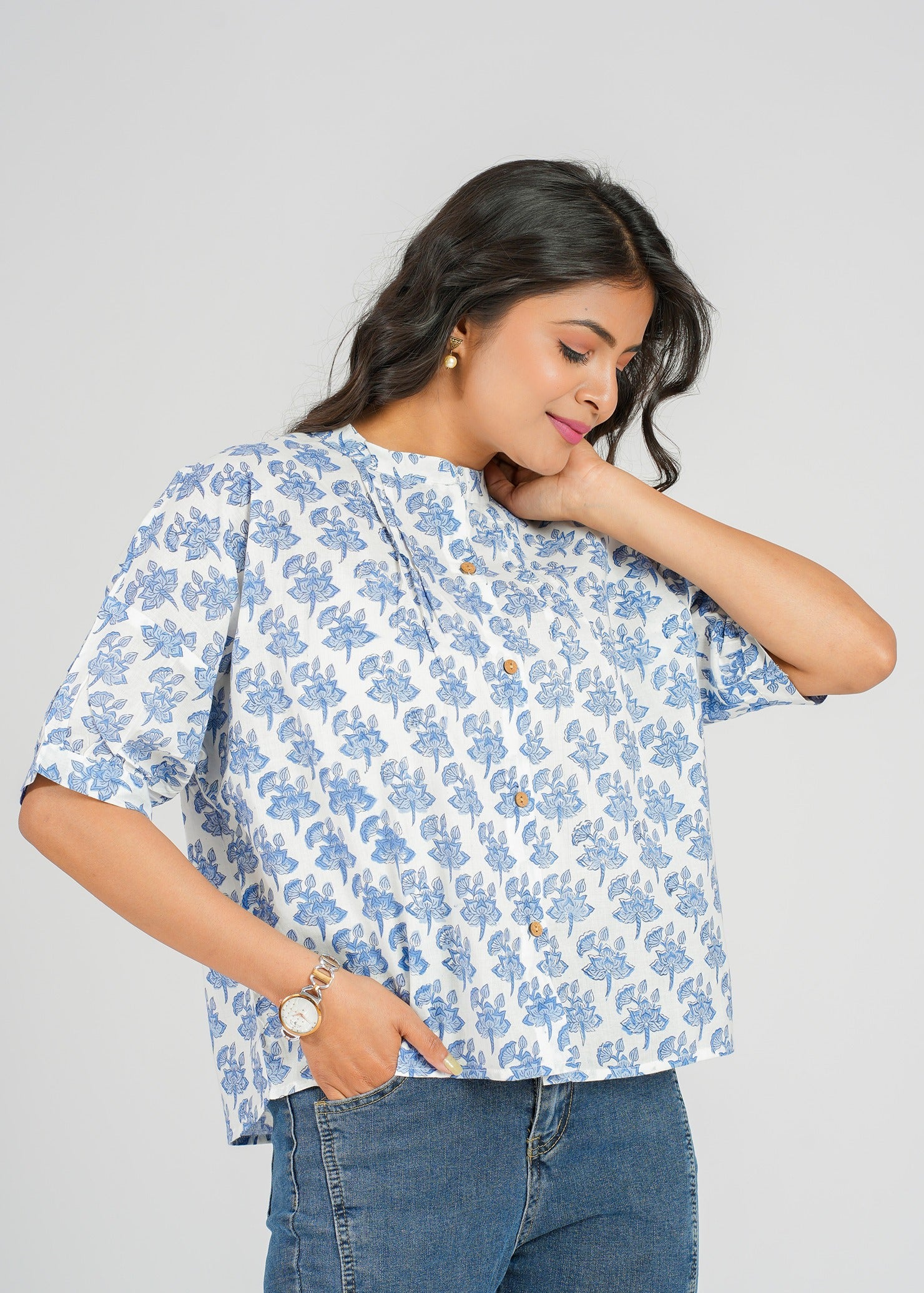 Block Printed Cotton Short Top