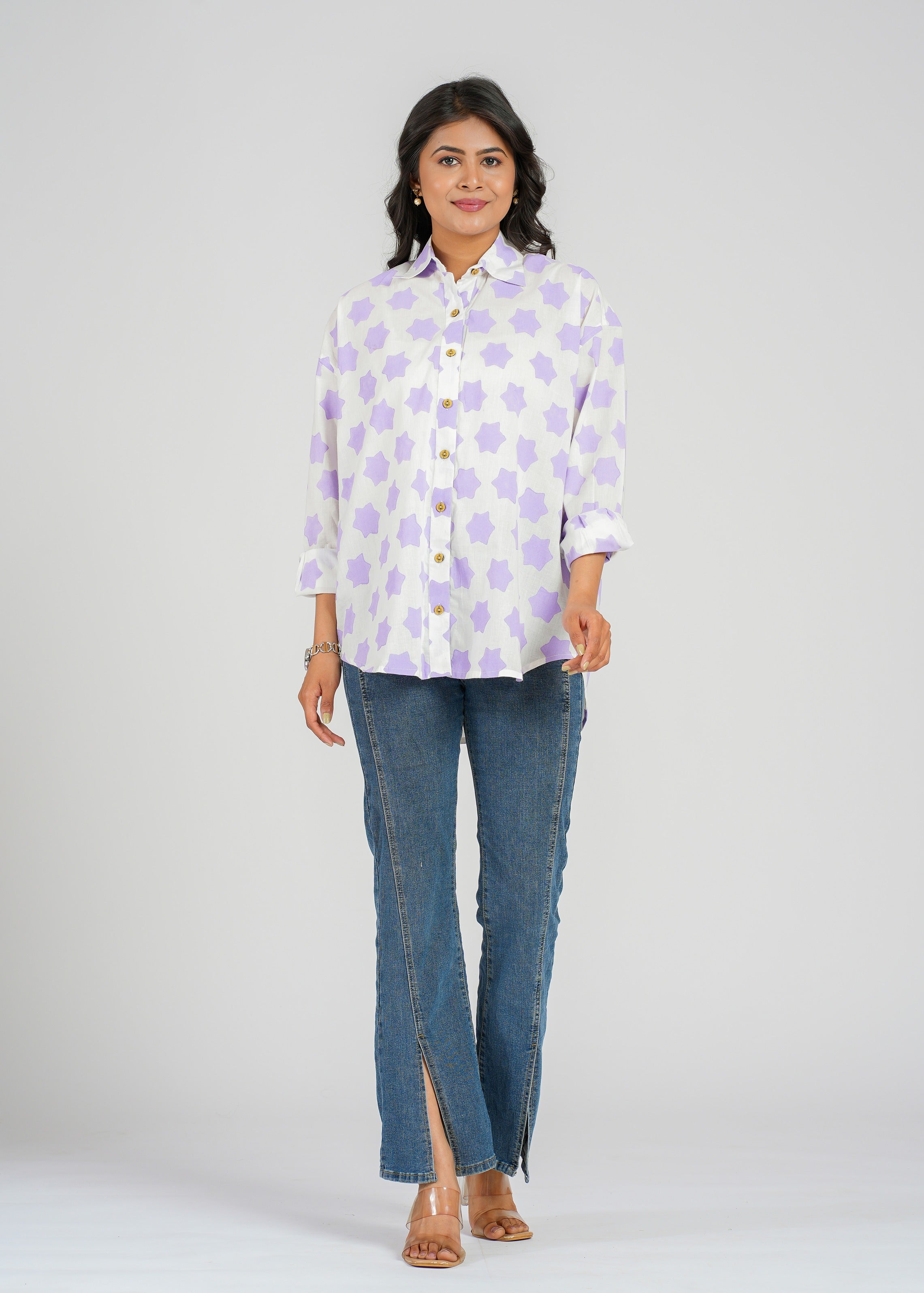 Block Printed Cotton Women's Shirt
