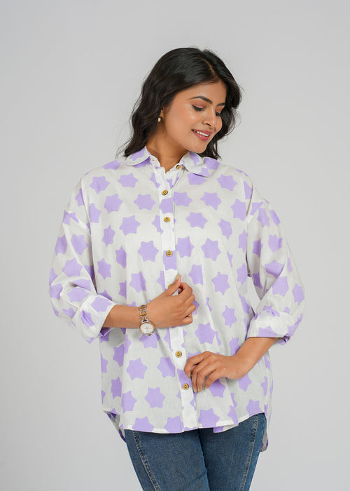 Block Printed Cotton Women's Shirt