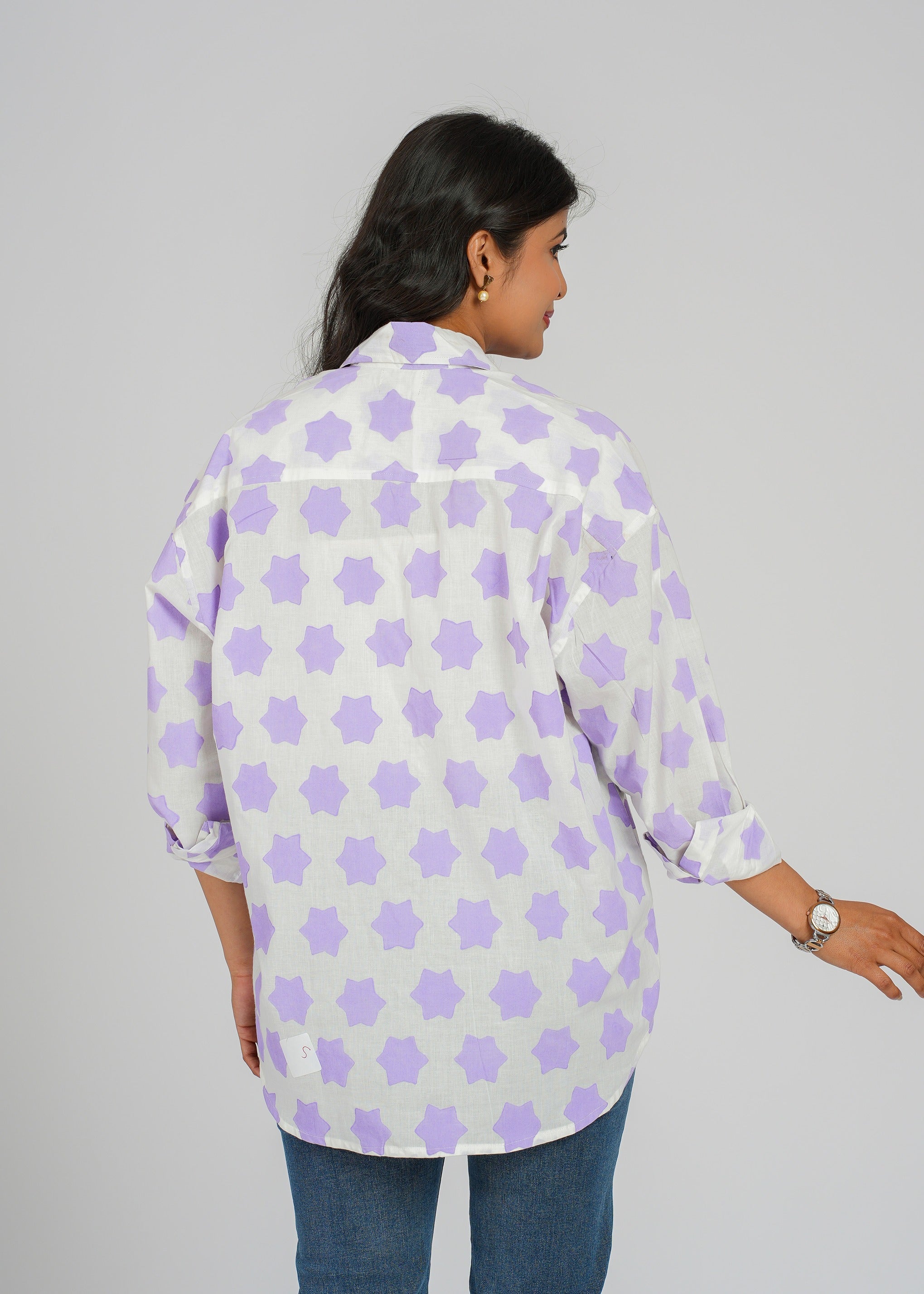 Block Printed Cotton Women's Shirt
