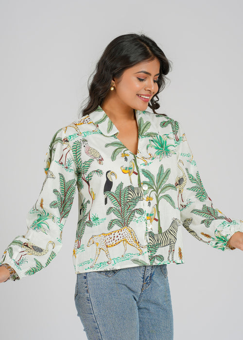 Women’s Cotton Block Printed Short Top