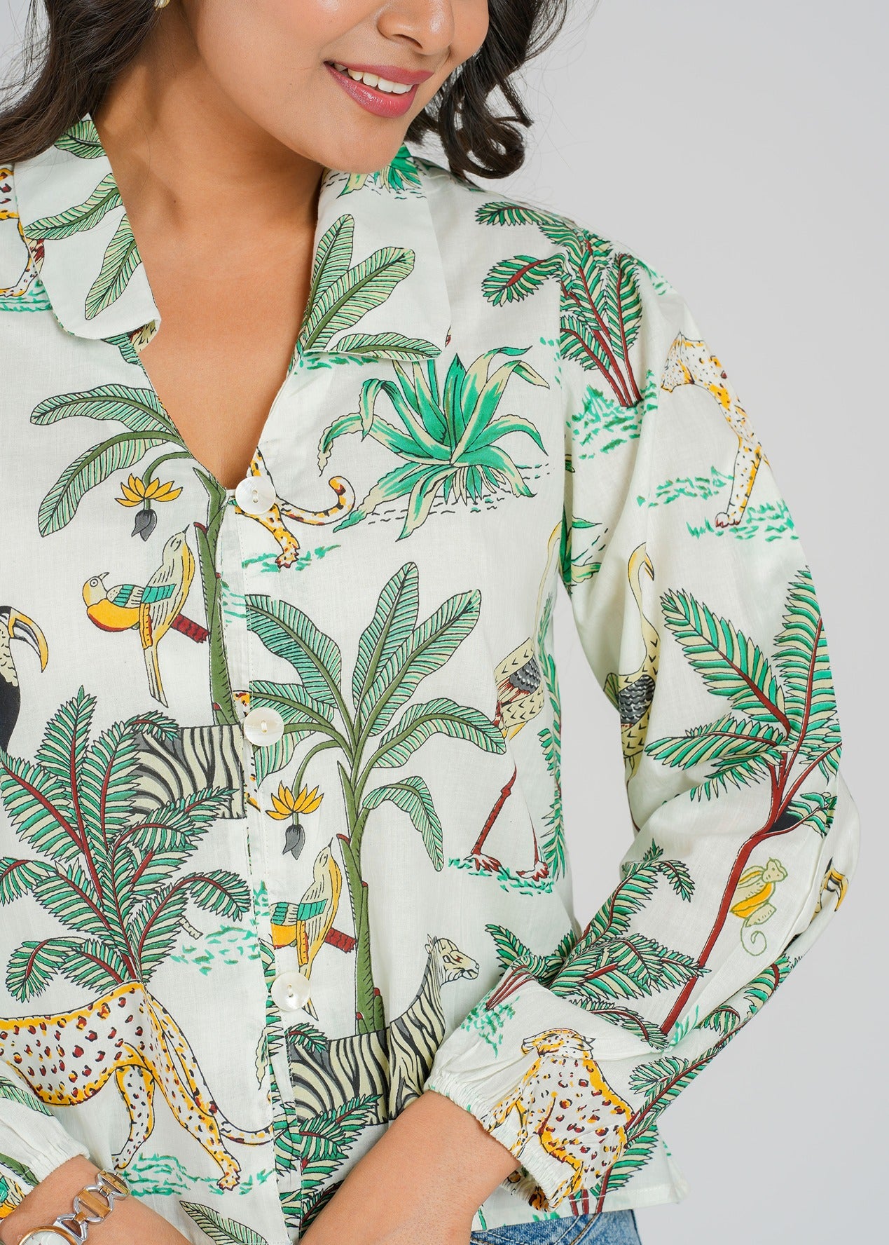 Women’s Cotton Block Printed Short Top