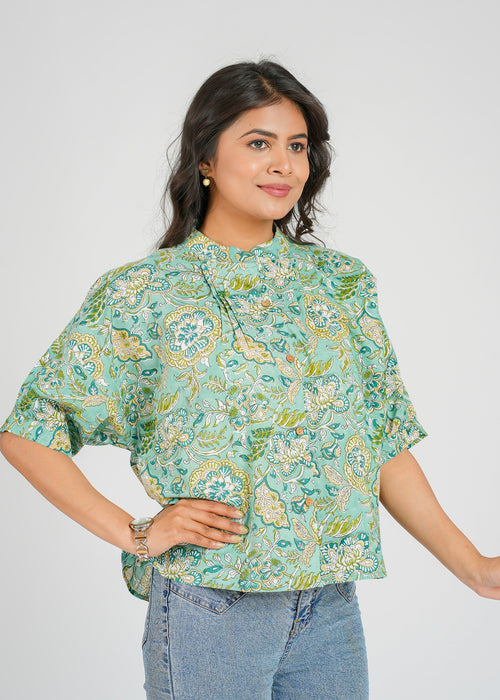 Block Printed Cotton Short Top