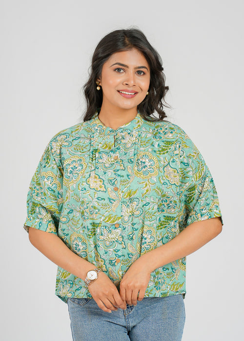 Block Printed Cotton Short Top