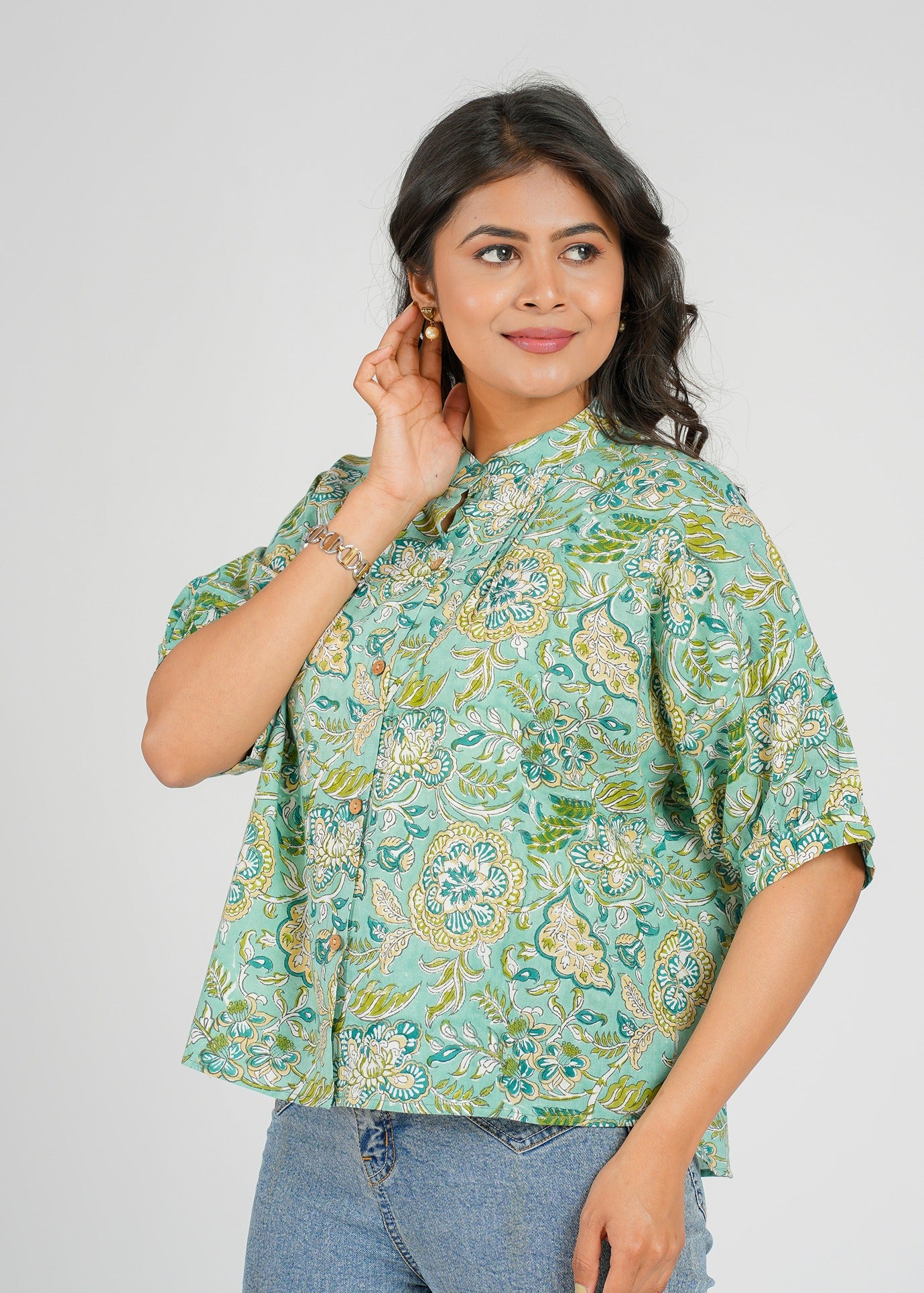 Block Printed Cotton Short Top