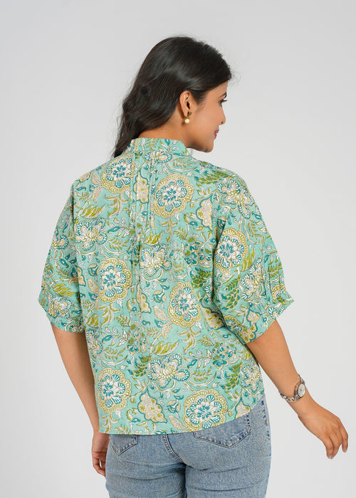 Block Printed Cotton Short Top
