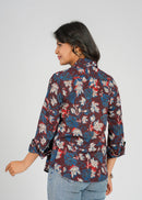 Rustic Indigo Floral Women's Shirt