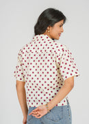 Polka Dots Printed Crop Shirt