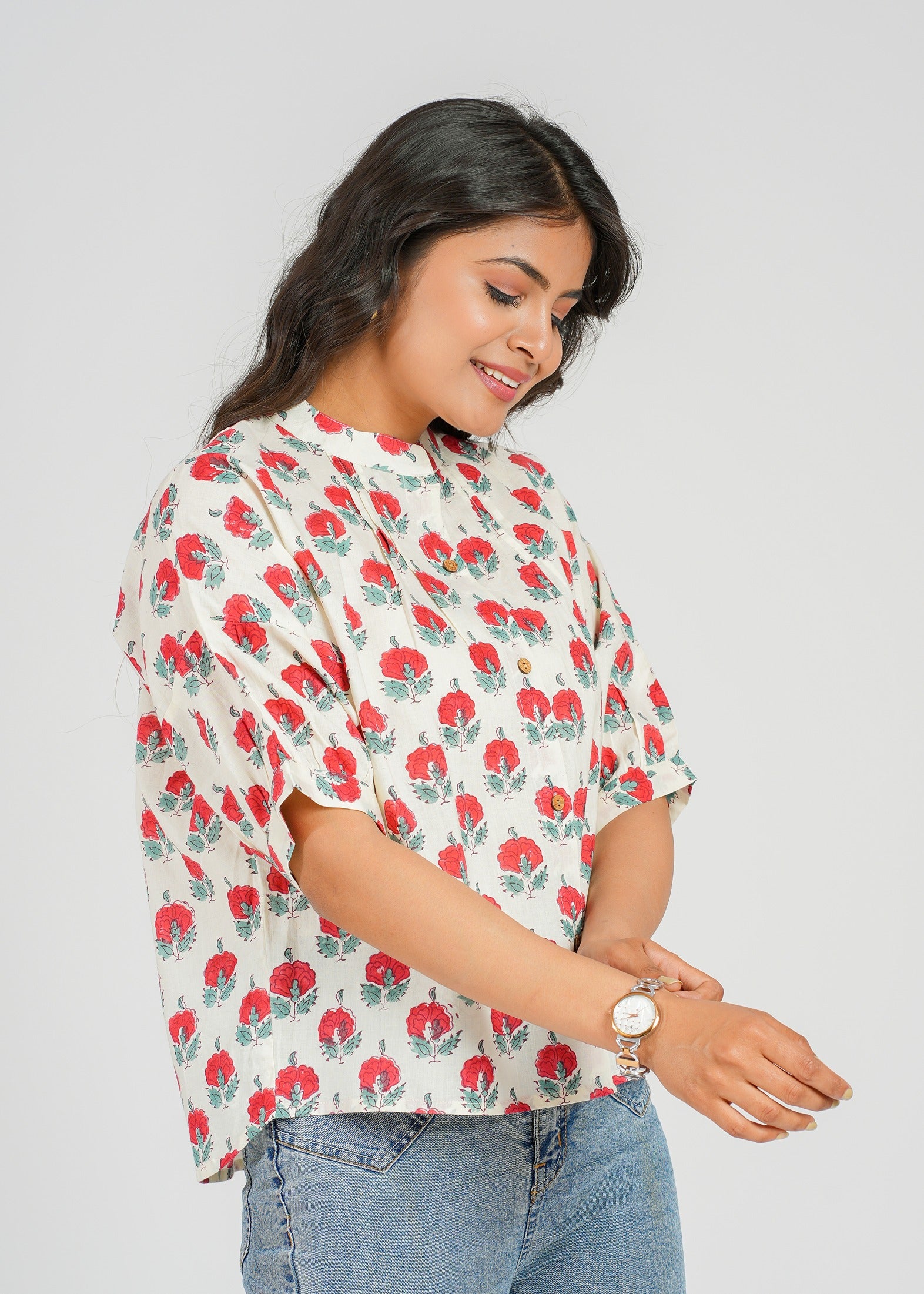 Block Printed Cotton Short Top