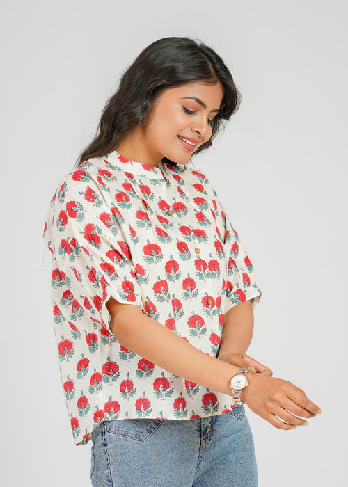 Block Printed Cotton Short Top