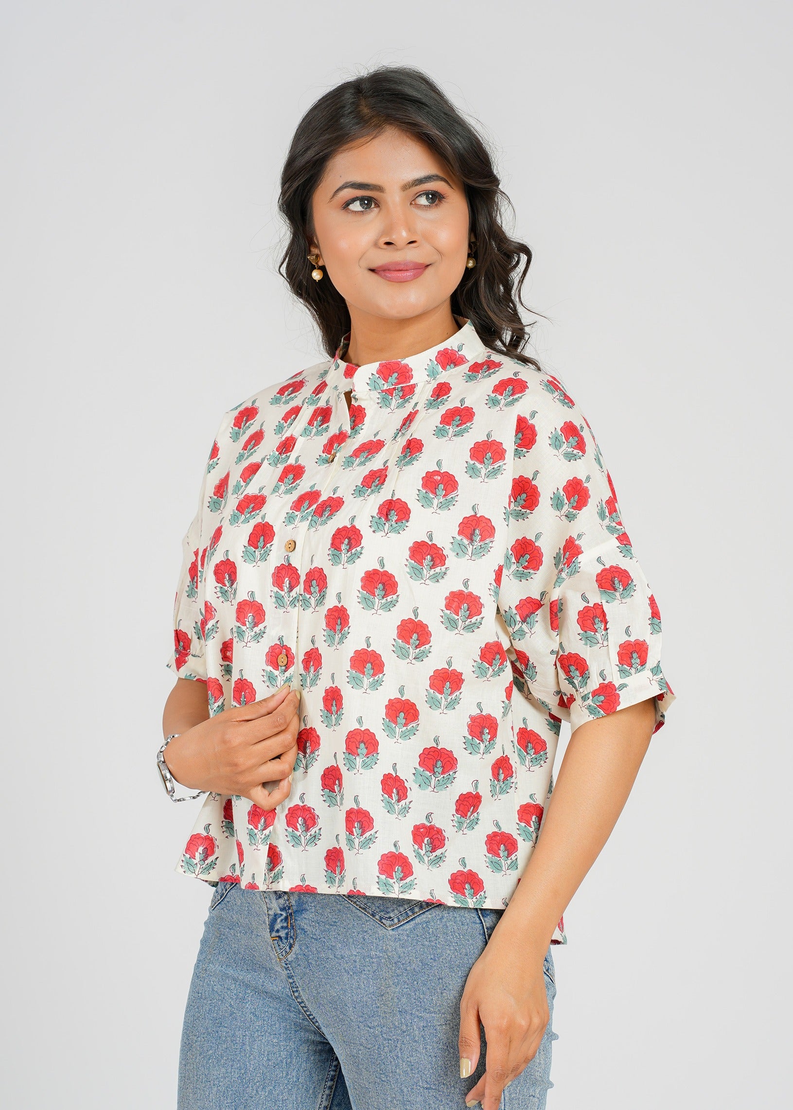 Block Printed Cotton Short Top