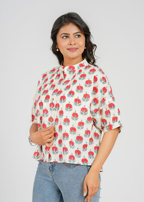 Block Printed Cotton Short Top