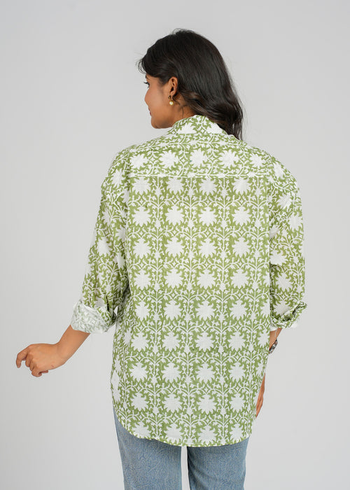 Block Printed Cotton Women's Shirt