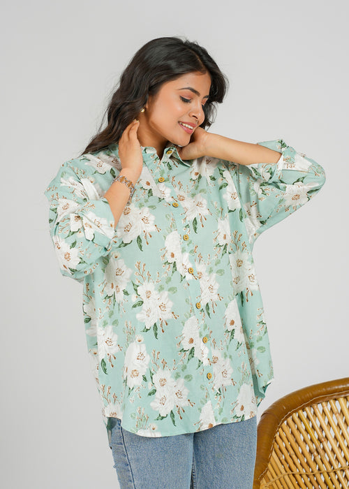 Block Printed Cotton Women's Shirt