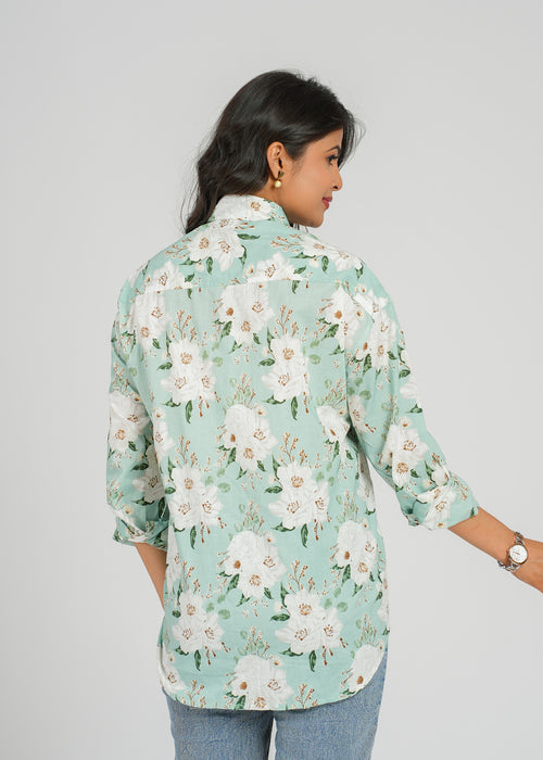Block Printed Cotton Women's Shirt