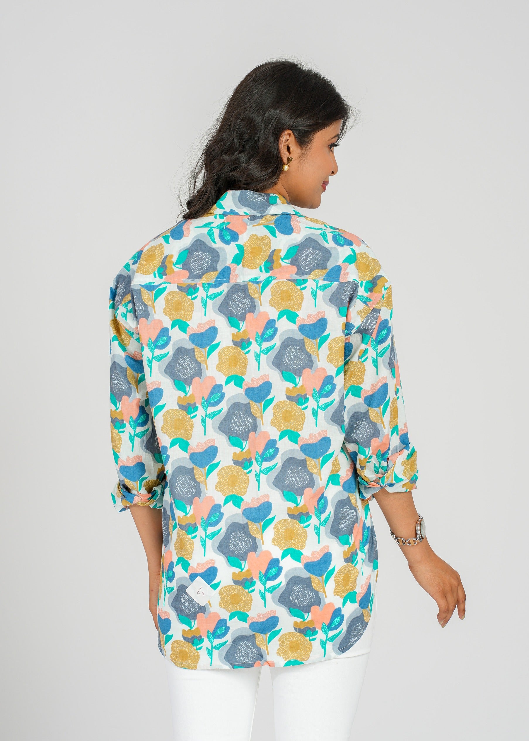 Block Printed Cotton Women's Shirt