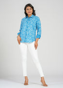 Block Printed Cotton Women's Shirt