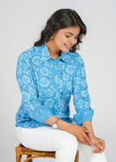 Block Printed Cotton Women's Shirt